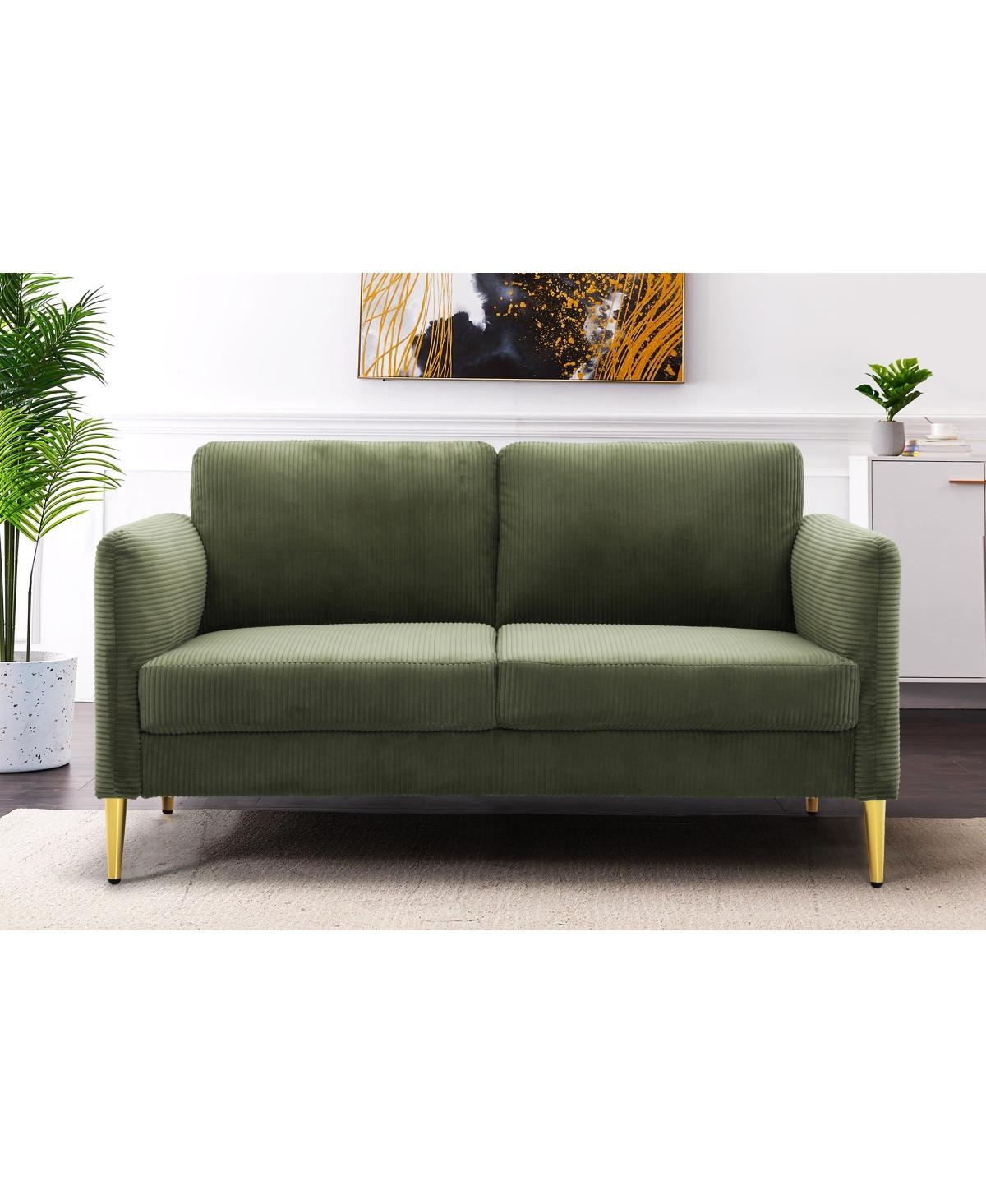 Streamdale Furniture 60" Modern Corduroy Loveseat with Plush Cushions and Solid Wood Frame
