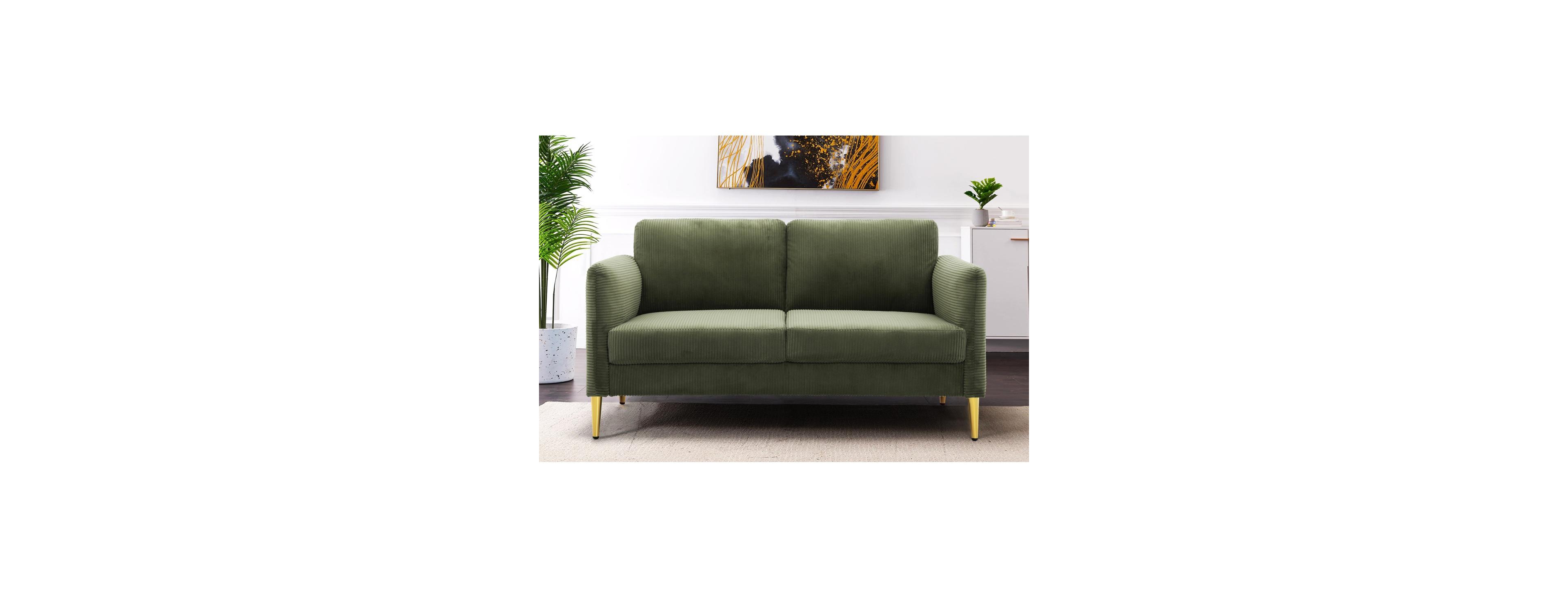 Streamdale Furniture 60" Modern Corduroy Loveseat with Plush Cushions and Solid Wood Frame