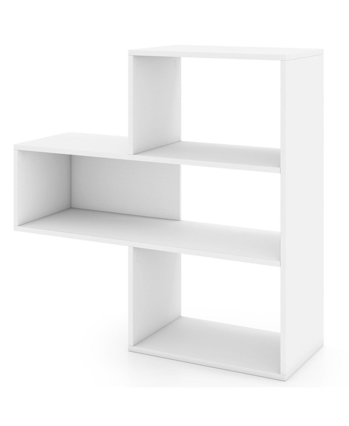 Gouun Convex Bookshelf with 3 Open Shelves and Anti-Toppling Device