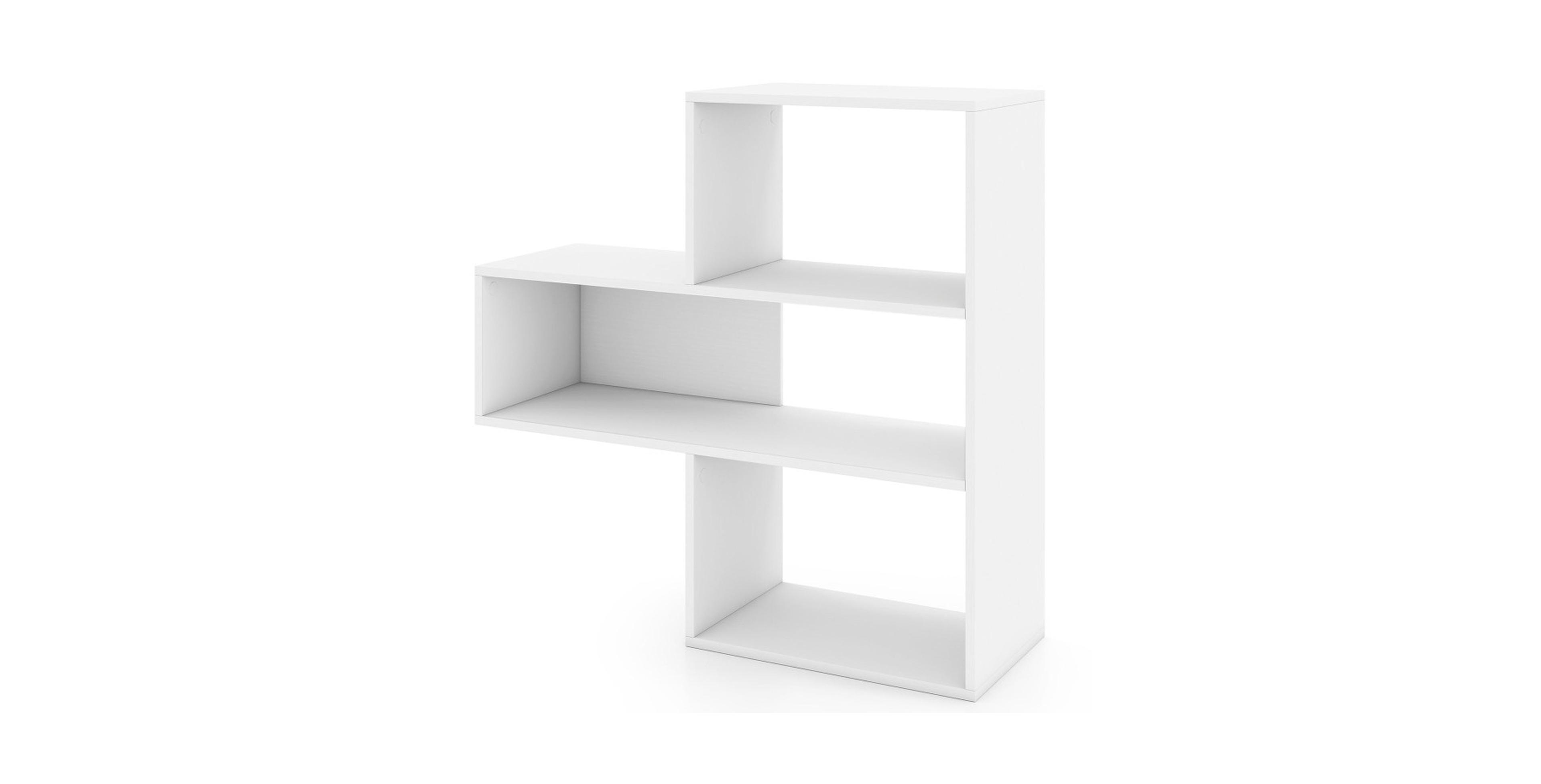 Gouun Convex Bookshelf with 3 Open Shelves and Anti-Toppling Device