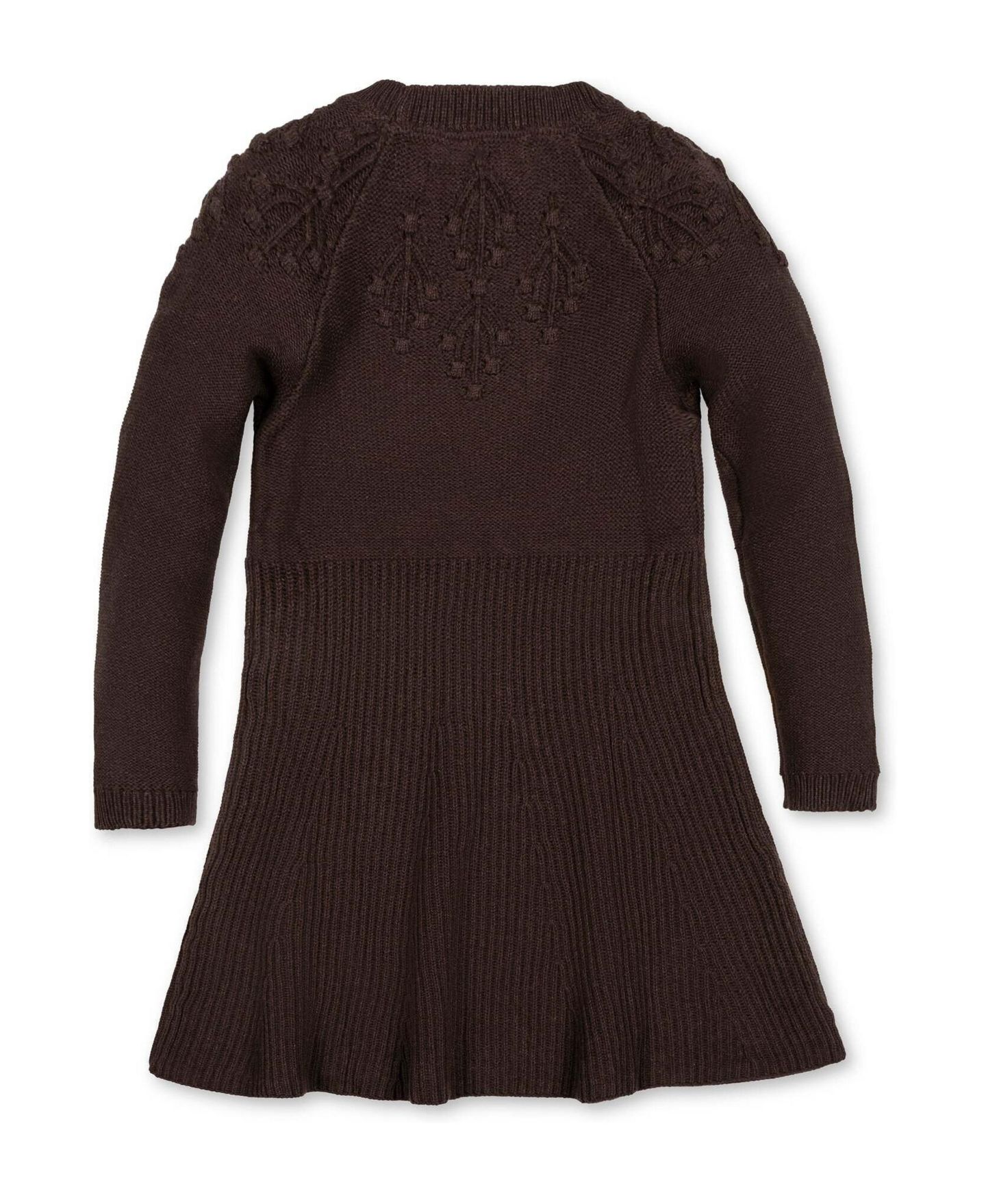 Платье Hope & Henry Long-Sleeve Bobble Sweater Dress для девочек-малышей, цвет: Шоколадный меланжевый — фото 2
