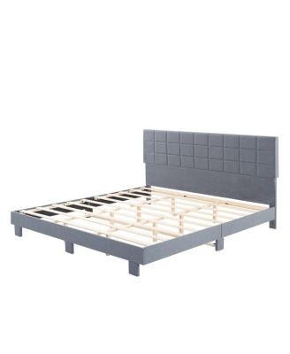 King Size Upholstered Tufted Platform Bed Frame