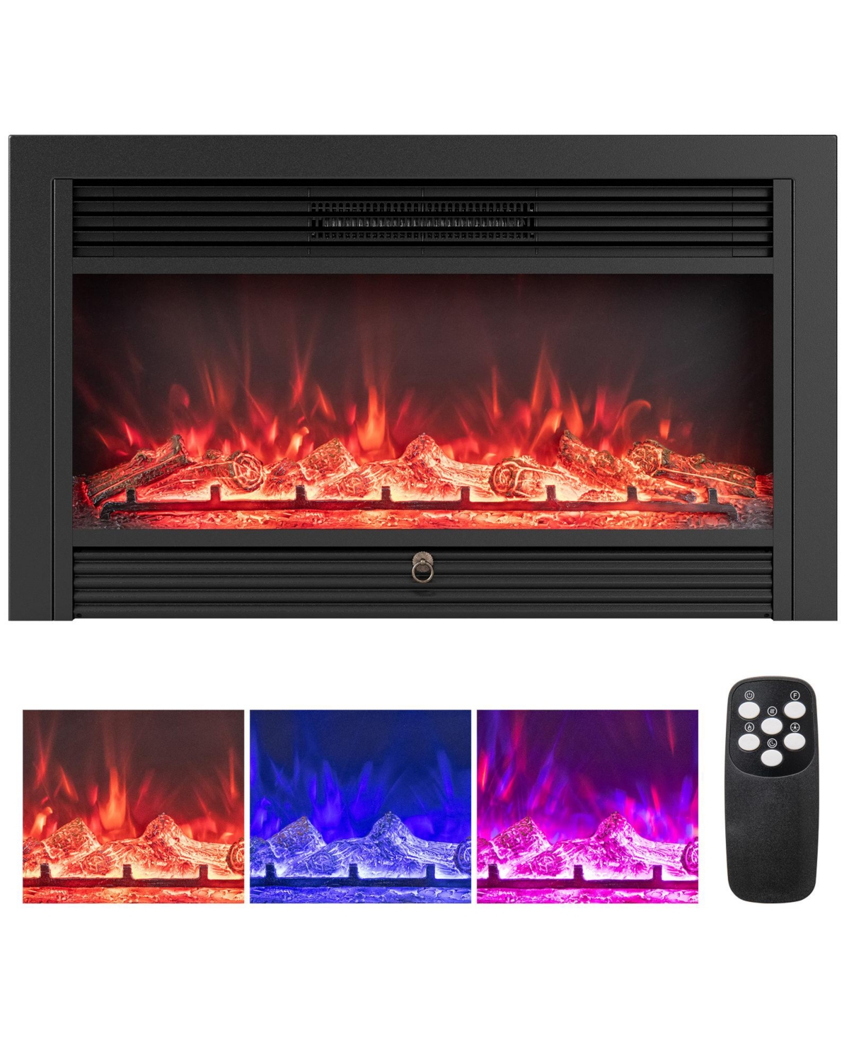 Gouun 33 Inch Recessed Electric Fireplace Heater 750W 1500W with Remote