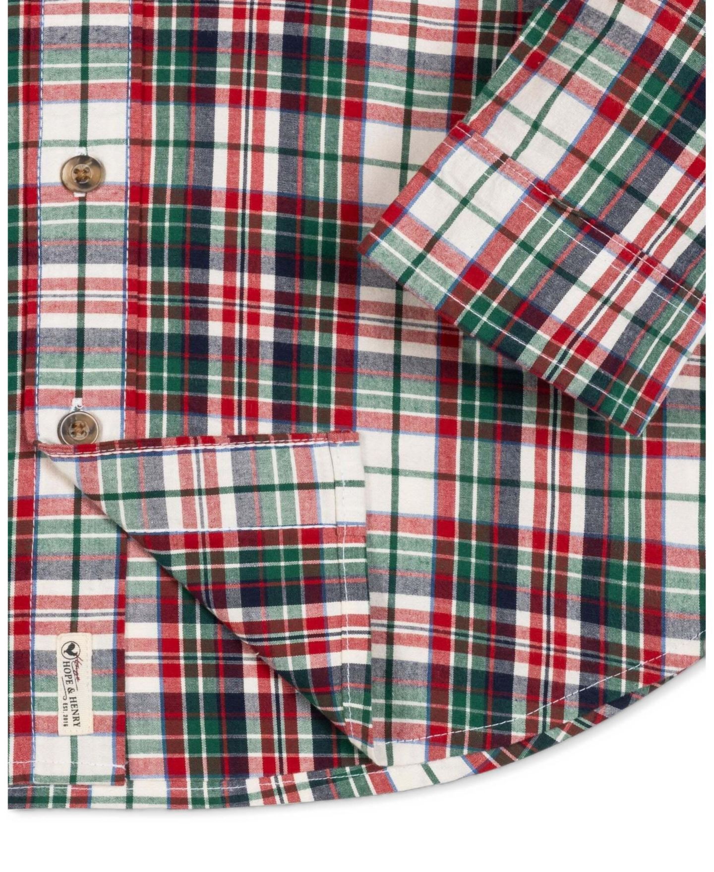 Рубашка Hope & Henry Button-Down Organic-Cotton Plaid Long-Sleeve Shirt для мальчиков-малышей, цвет: Разноцветный — фото 3