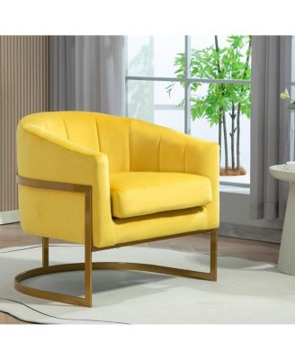 Luxury Framed Velvet Accent Chair Upholstered Comfy Armchair