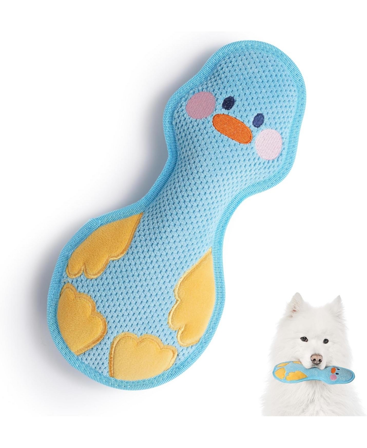Nocciola Durabite Duck Squeaky Dog Toy, Squeaky Plush Toy with Dual Layers, Durable Teething Toyfor Aggressive Chewers, Comfort and Chewing Toy