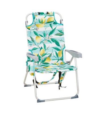 Heightened Oxford Cloth Beach Chair with Aluminum Tube Frame, 100kg Capacity