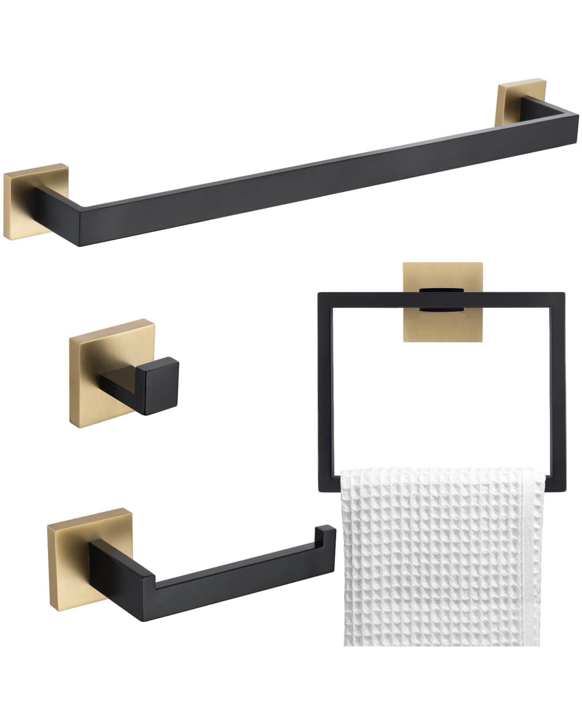 Cyqbd 4 Piece 23.6" Bathroom Towel Bar Hardware Set Wall Mounted Stainless Steel Kit