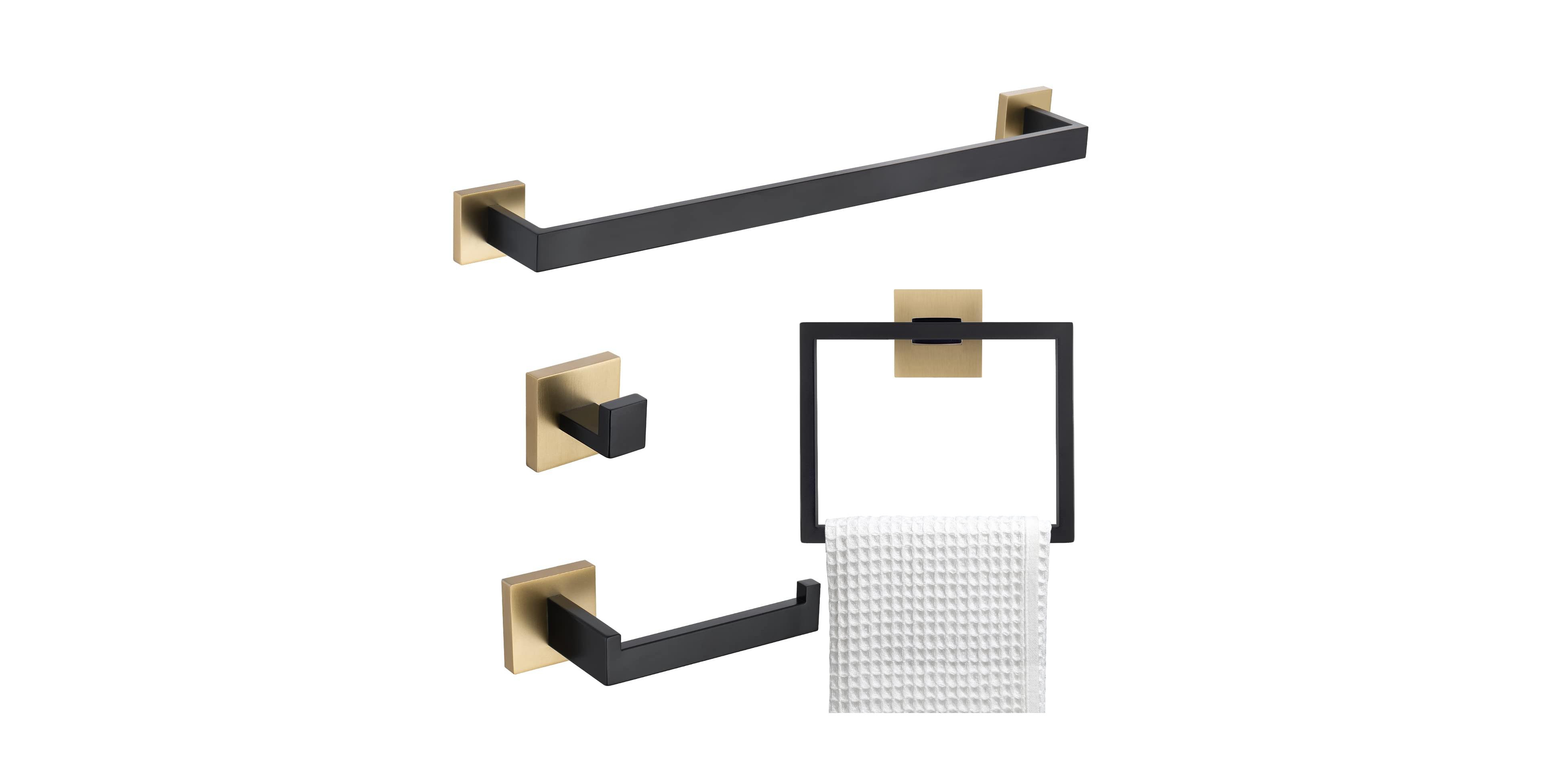 Cyqbd 4 Piece 23.6" Bathroom Towel Bar Hardware Set Wall Mounted Stainless Steel Kit