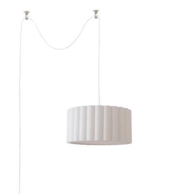 Swag Lamp, Scallop Shade, Satin Nickel, for Living Room or Bedroom