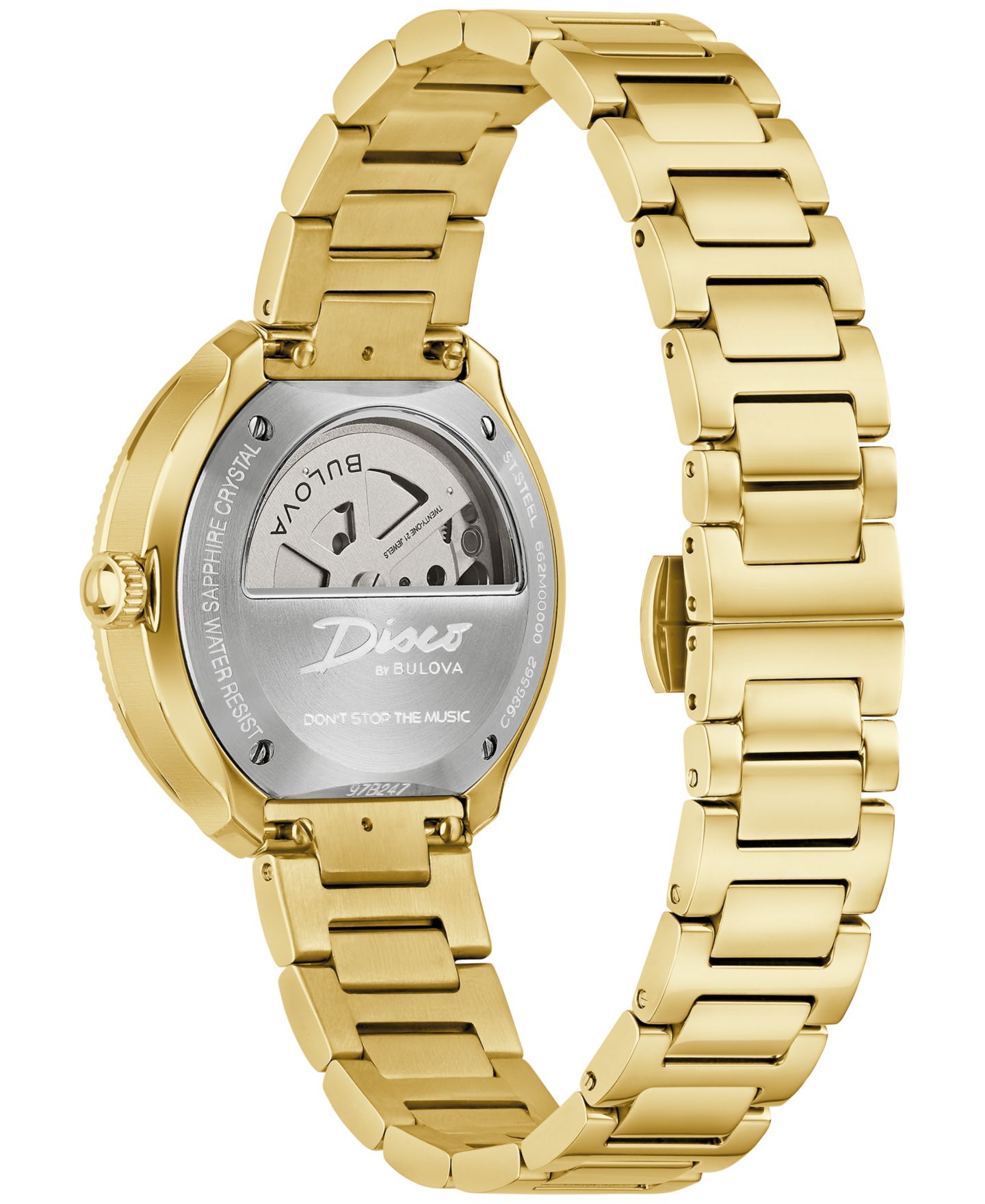 Мужские часы Bulova Automatic Disco Sapphire Crystal Gold-Tone Stainless Steel Bracelet Watch 38mm — фото 2