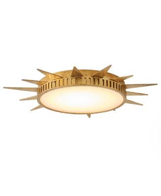 Integrated LED Vintage Gold Sun Burst Ceiling Light