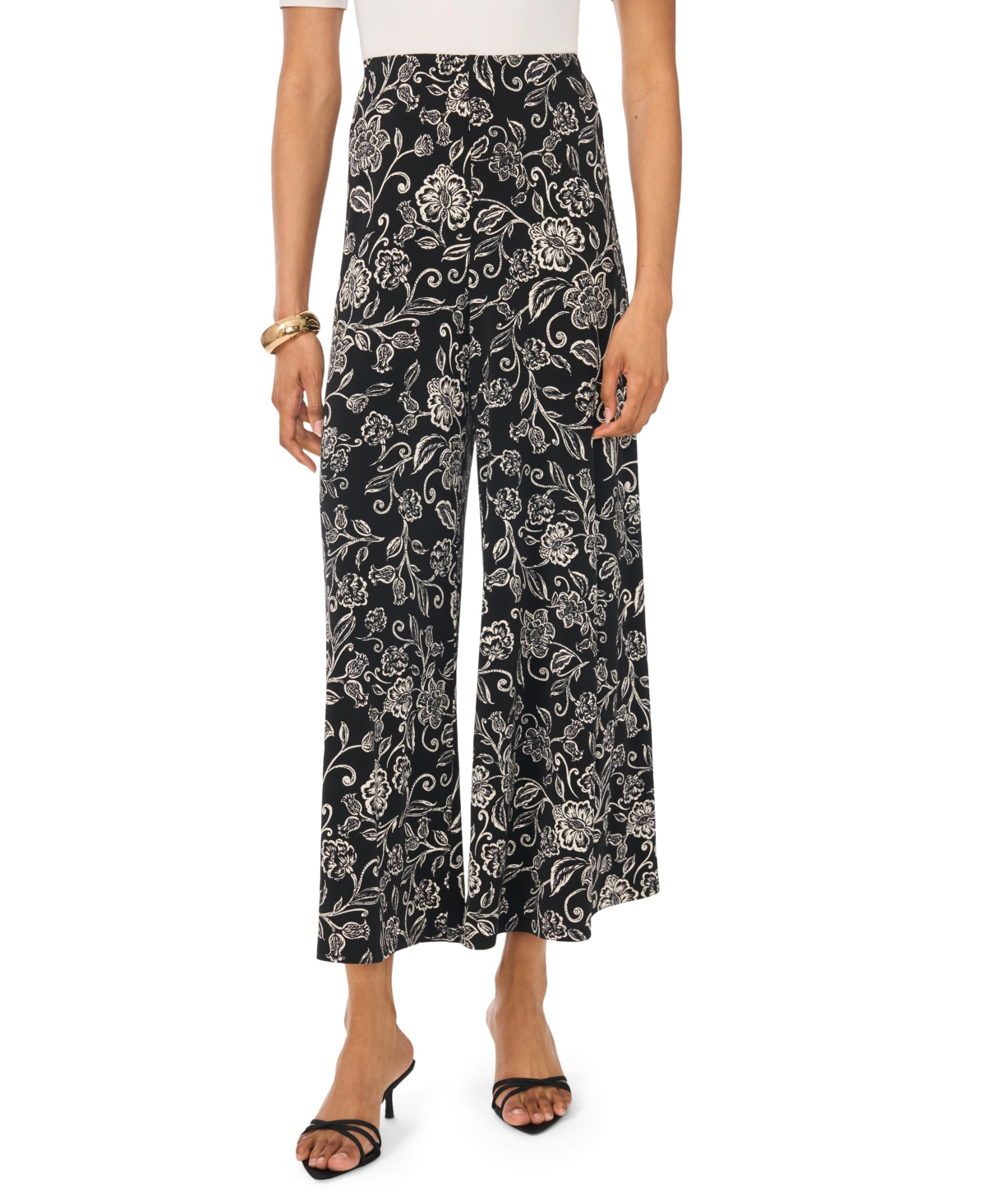 Vince Camuto Women's Pull-On Wide-Leg Pants - Rich Black