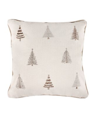 Winterscape Embroidered Decorative Pillow, 16" x 16"