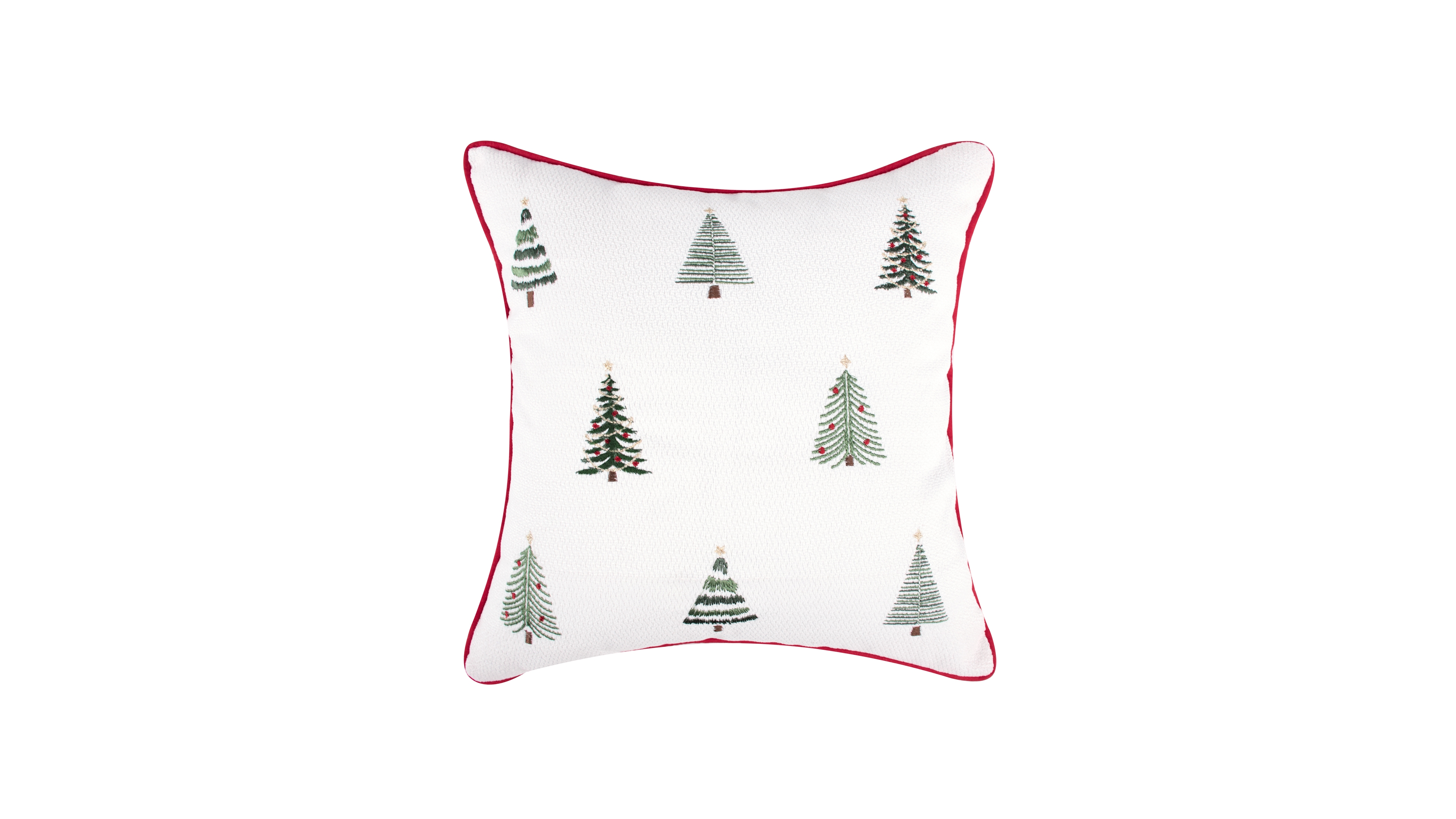 Levtex Home Bauble Christmas Tree Embroidered Decorative Pillow, 16" x 16"