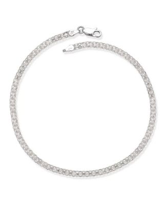 925 Sterling Silver 10 Inch 3.5mm Bismark Chain Ankle Bracelet 