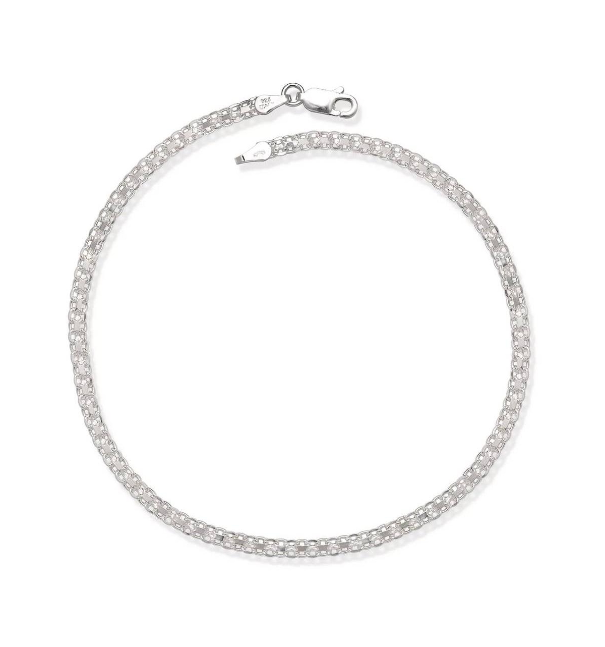 Curata Jewelry 925 Sterling Silver 10 Inch 3.5mm Bismark Chain Ankle Bracelet