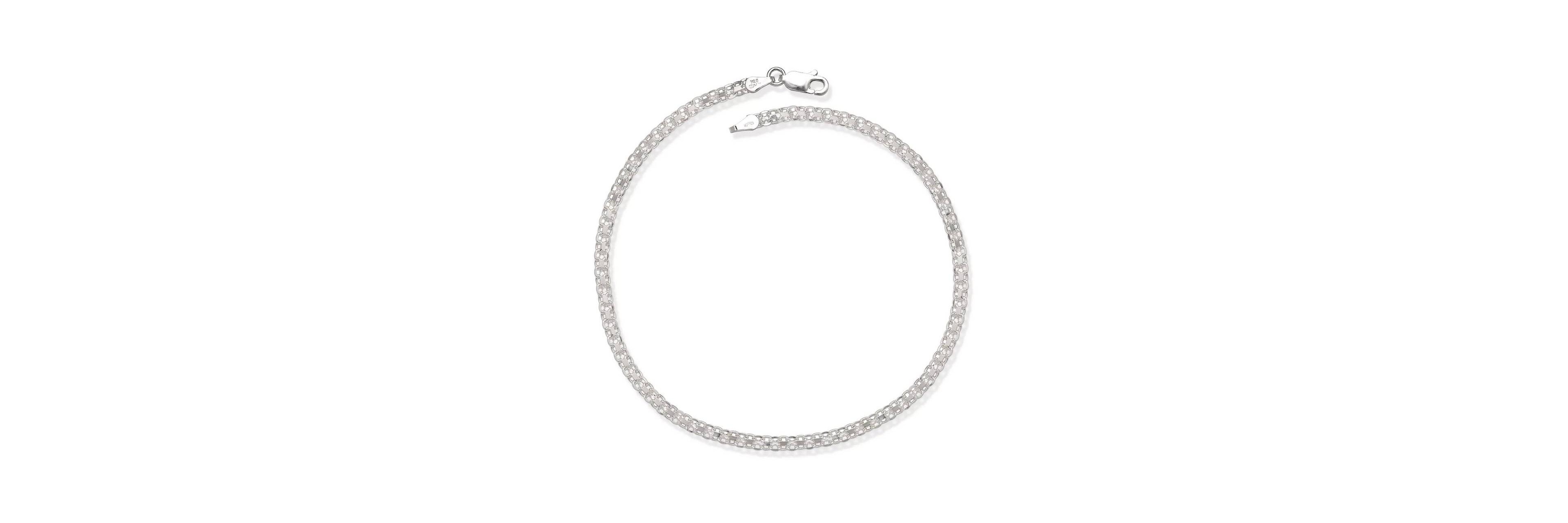 Curata Jewelry 925 Sterling Silver 10 Inch 3.5mm Bismark Chain Ankle Bracelet