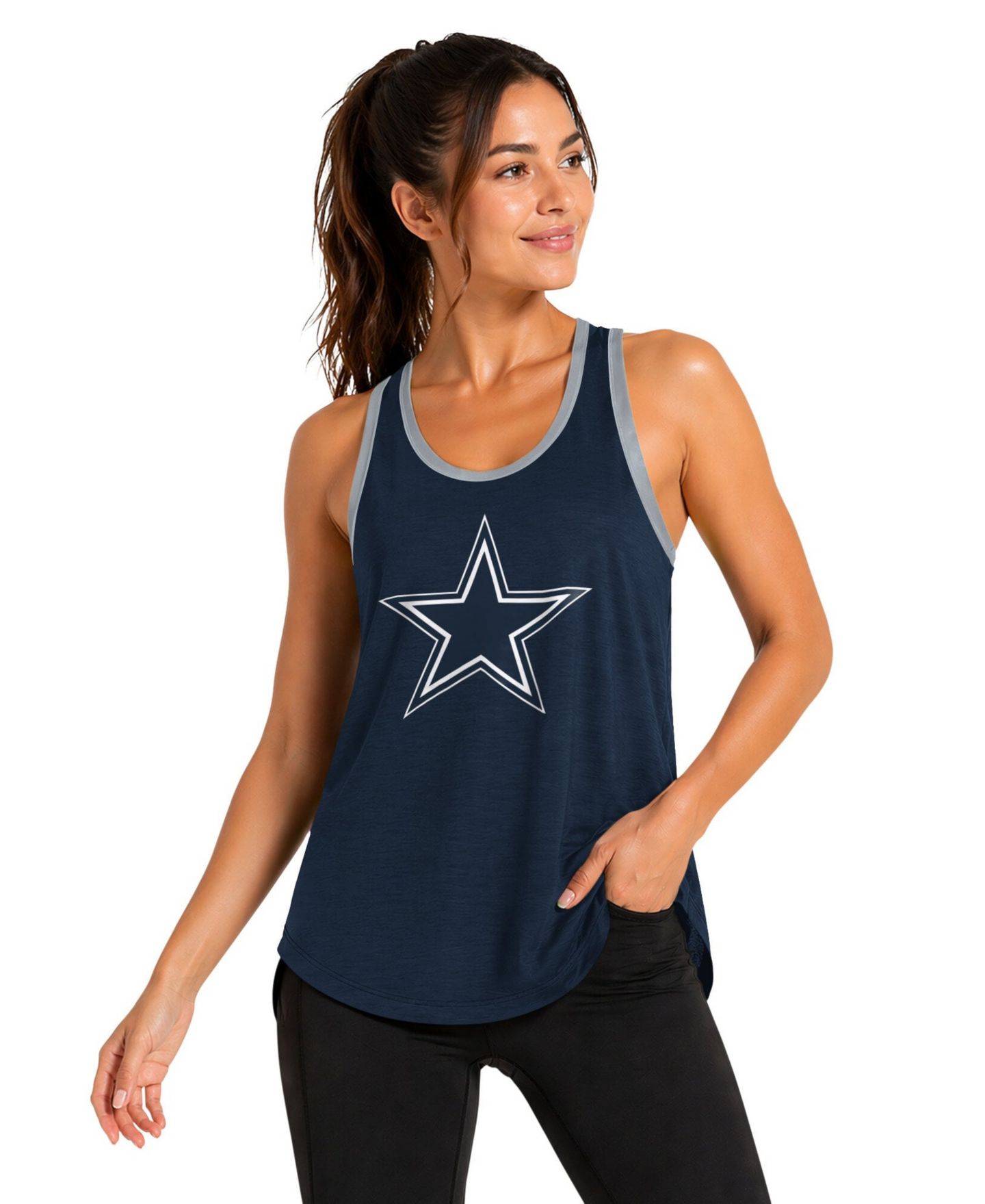 Женский топ G-III 4Her by Carl Banks Navy Dallas Cowboys Tater II Racerback — фото 1