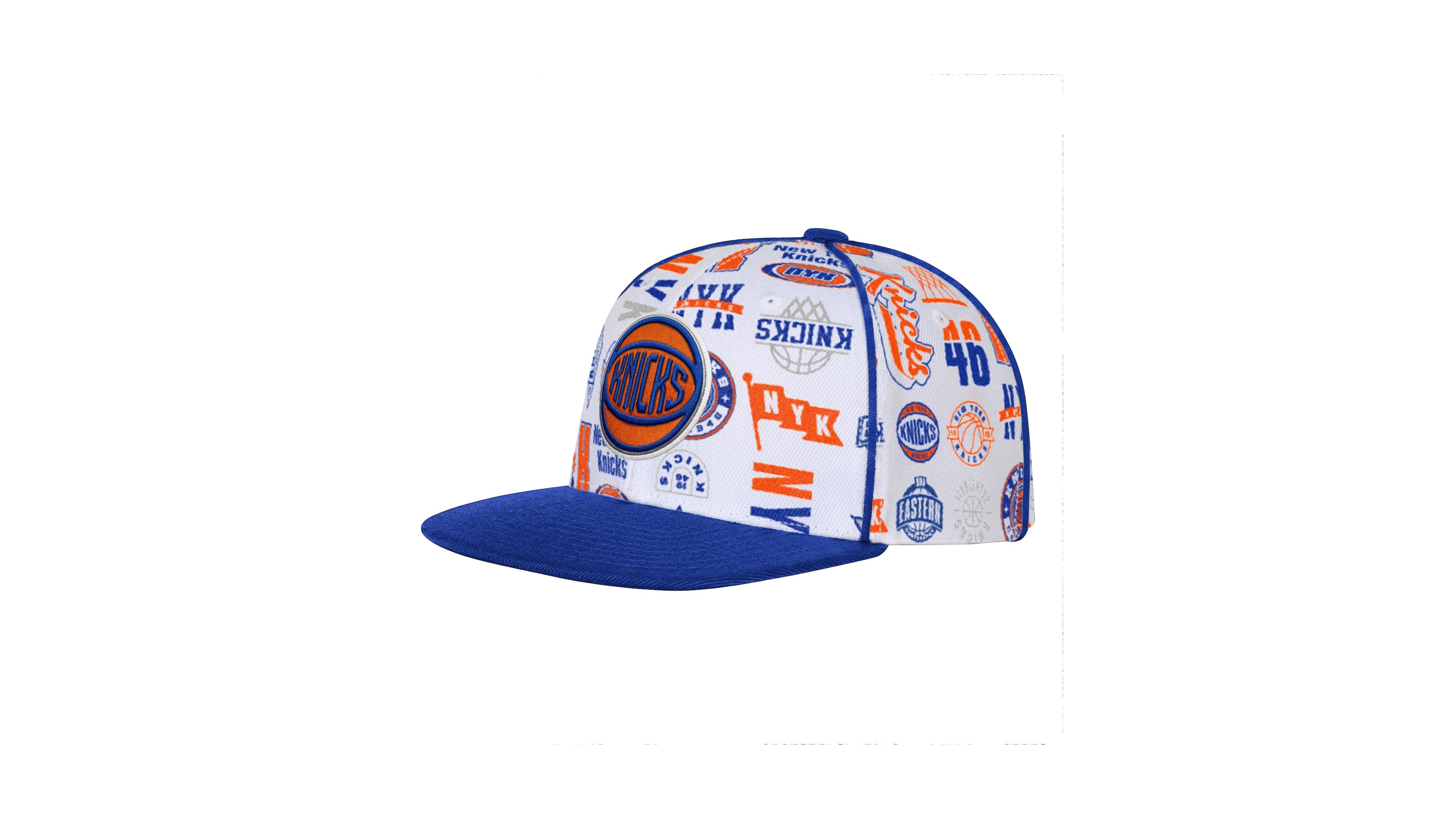 Outerstuff Big Boys' and Girls' White New York Knicks Piped Up Snapback Hat