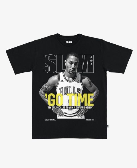 Мужская футболка Slam Derrick Rose Black Chicago Bulls Hardwood Classics Cover