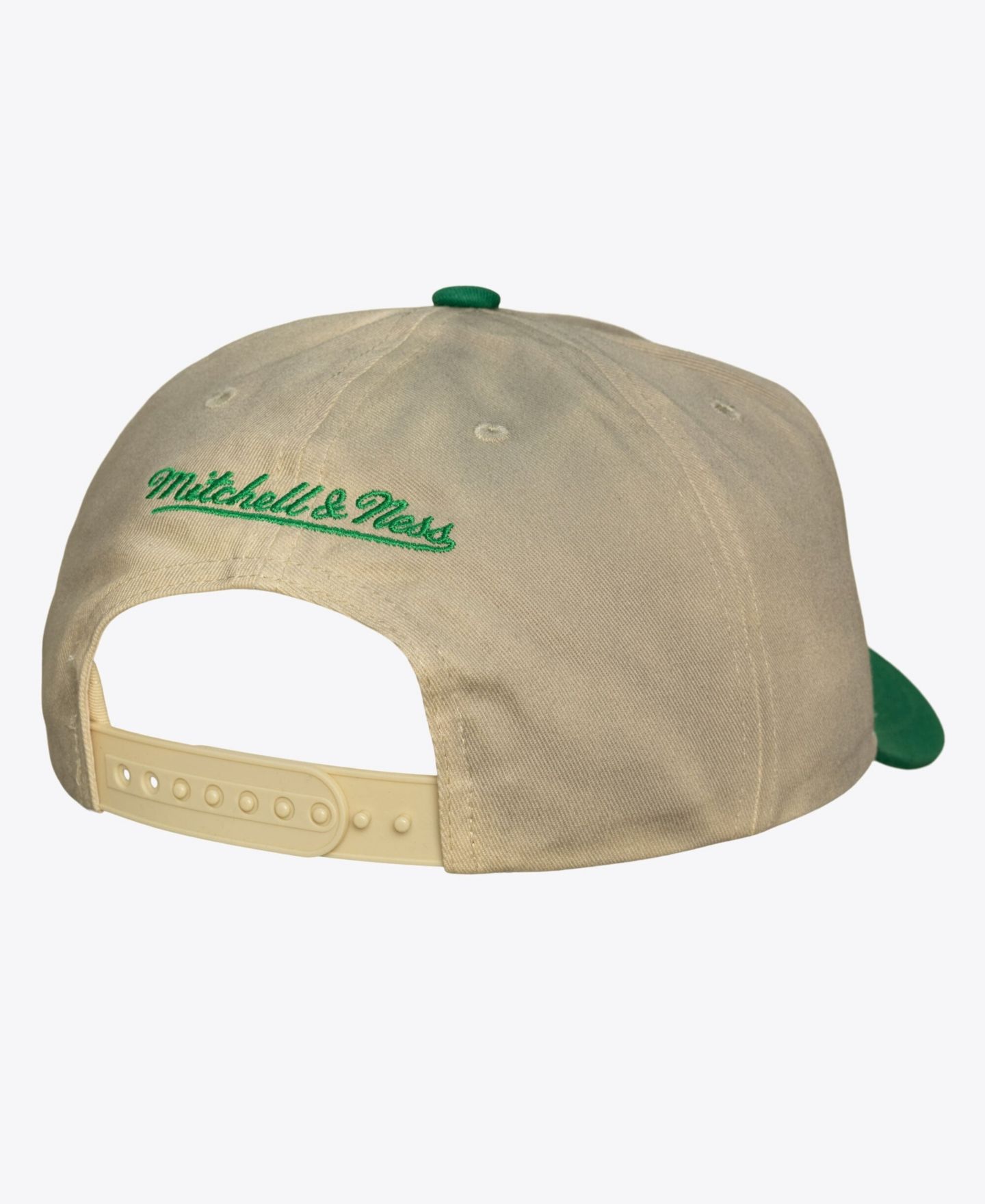 Мужская кепка Mitchell & Ness Cream Milwaukee Bucks Hardwood Classics Retro Roots Snapback Hat — фото 2