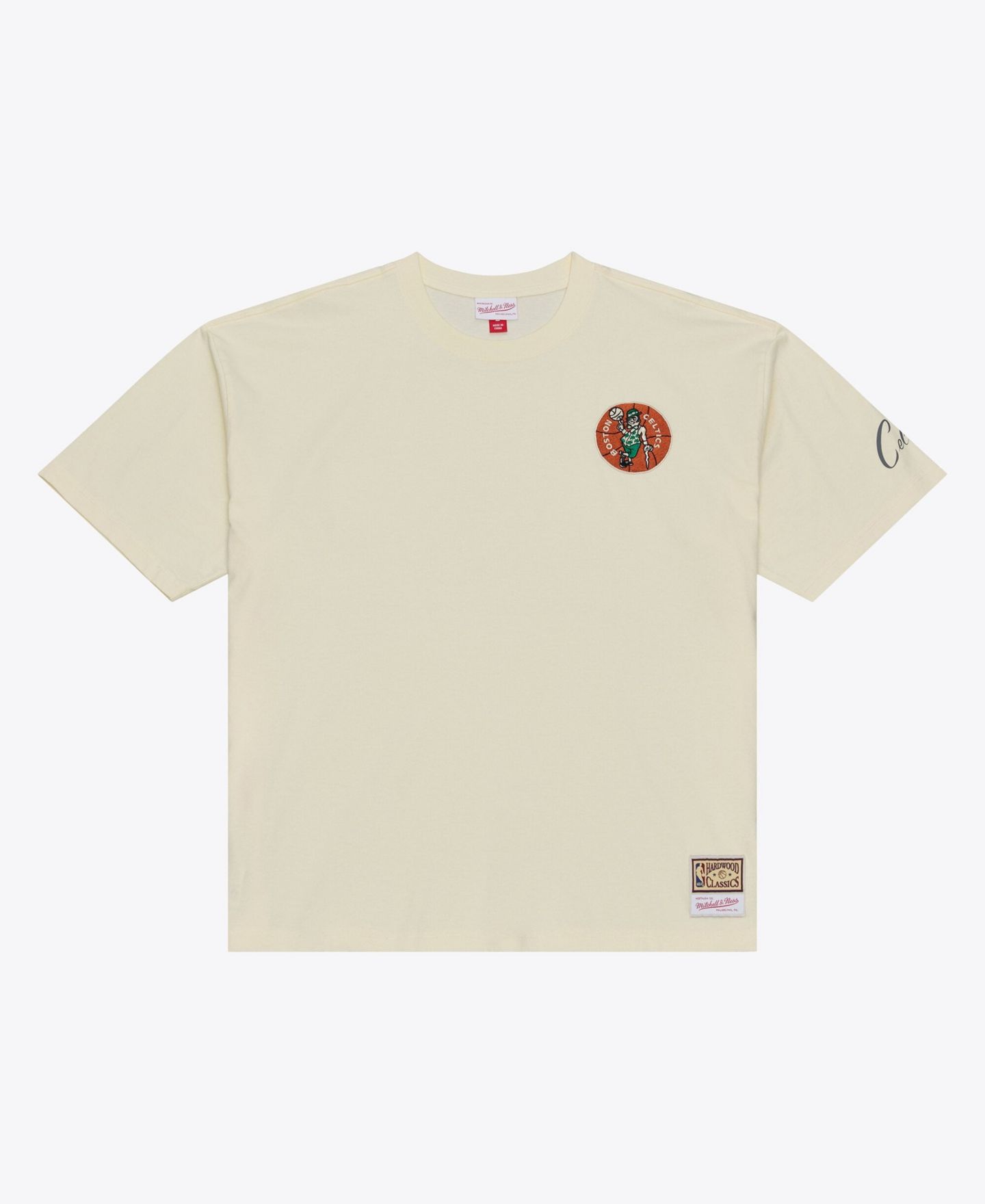 Мужская футболка Mitchell & Ness Oatmeal Boston Celtics Heritage Hues Oversized — фото 1