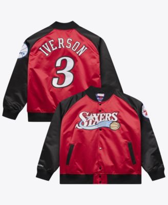 Men's Allen Iverson Red Philadelphia 76ers Player Lightweight Satin Jacket