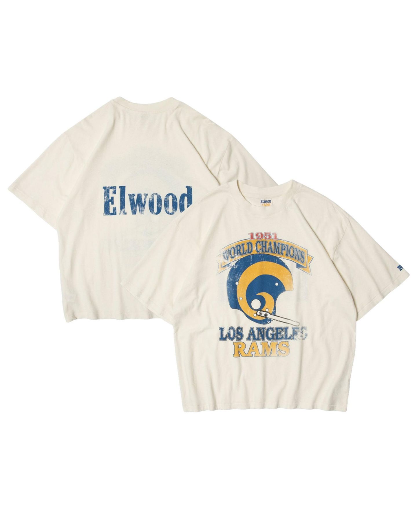 Футболка Elwood Clothing Cream Los Angeles Rams Vintage — фото 1