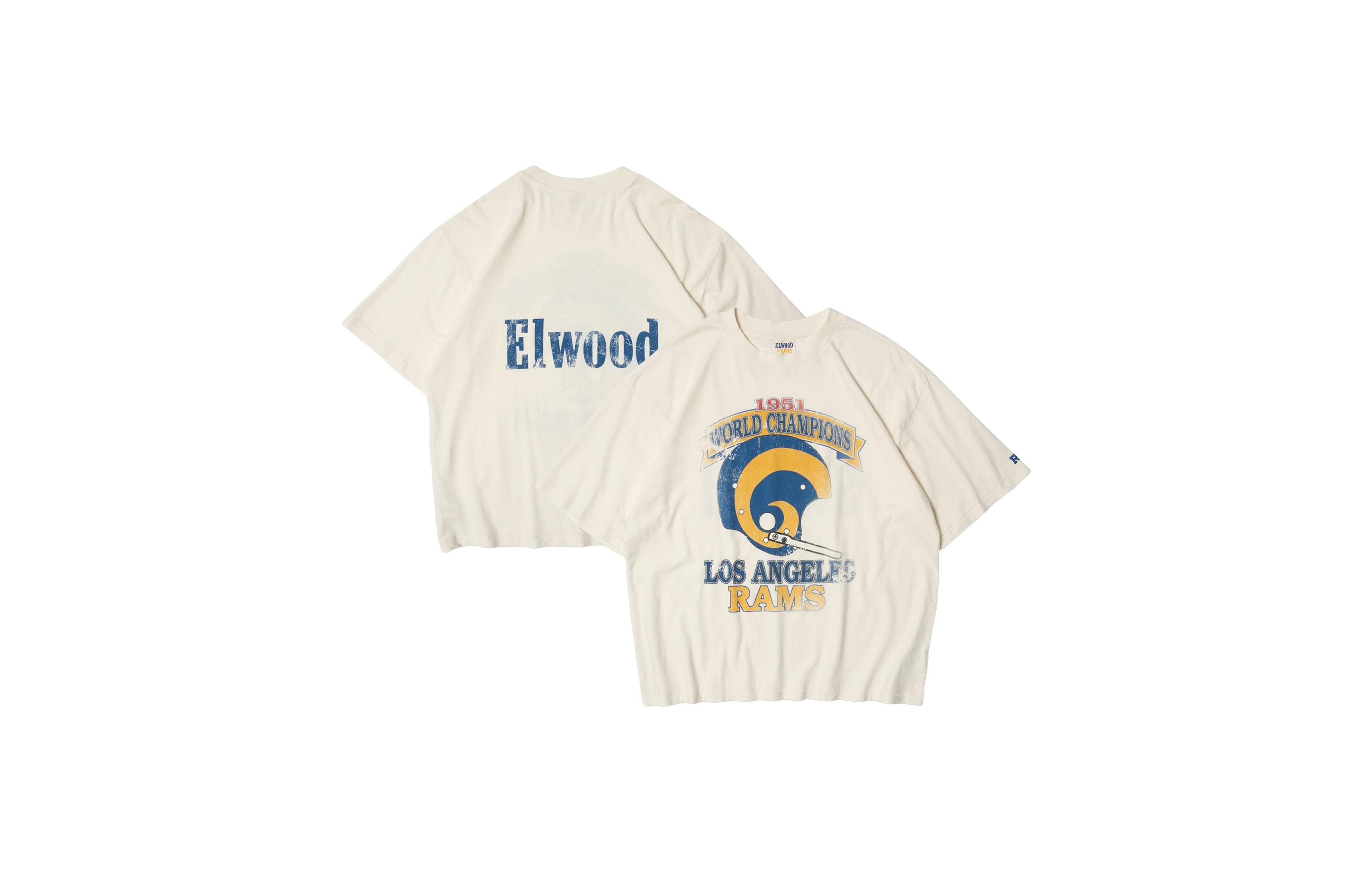 Elwood Clothing Men's and Women's Cream Los Angeles Rams Vintage T-Shirt