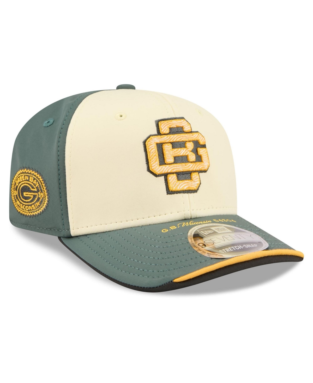 New Era Big Boys' and Girls' Cream Green Bay Packers 2026 Rivalries Collection 9SEVENTY Adjustable Hat - Cream, Green