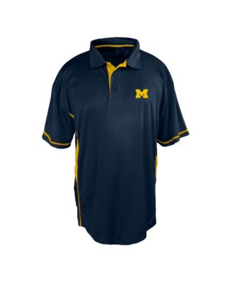 Men's Navy Michigan Wolverines Big Tall Color Block Panel Polo Shirt