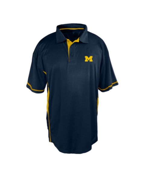 Мужское поло Profile Navy Michigan Wolverines Big Tall Color Block Panel Polo