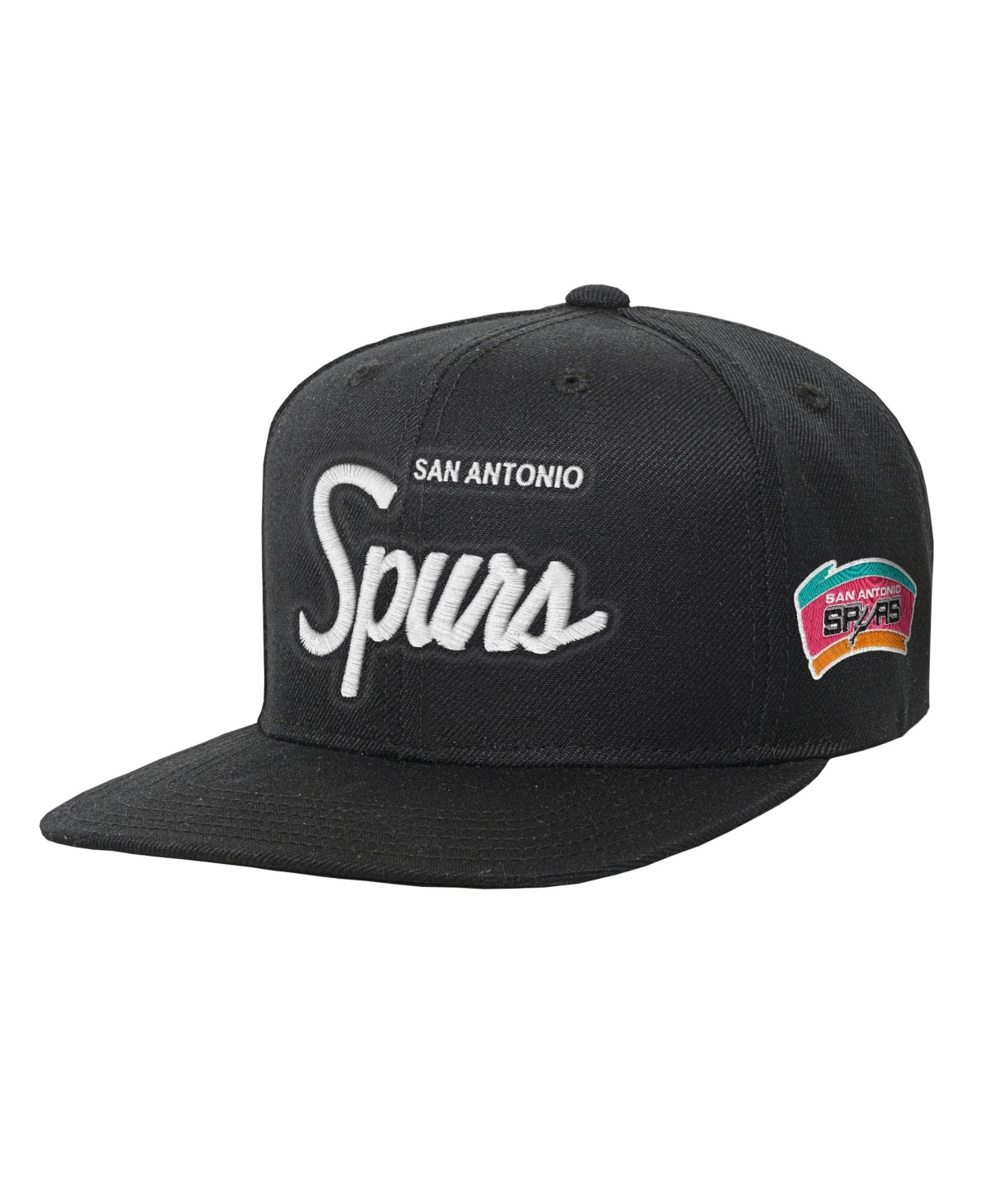 Mitchell & Ness Big Boys' and Girls' Black San Antonio Spurs Head Coach Flat Brim Snapback Hat - Black