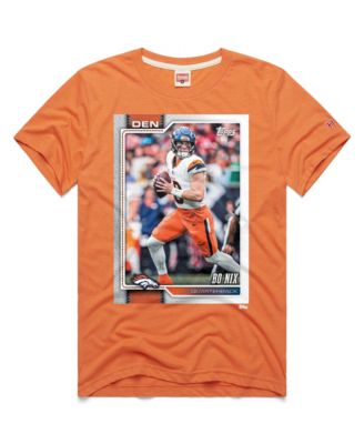 Men's and Women's Bo Nix Orange Denver Broncos NFL Topps Trading Card Tri-Blend T-Shirt