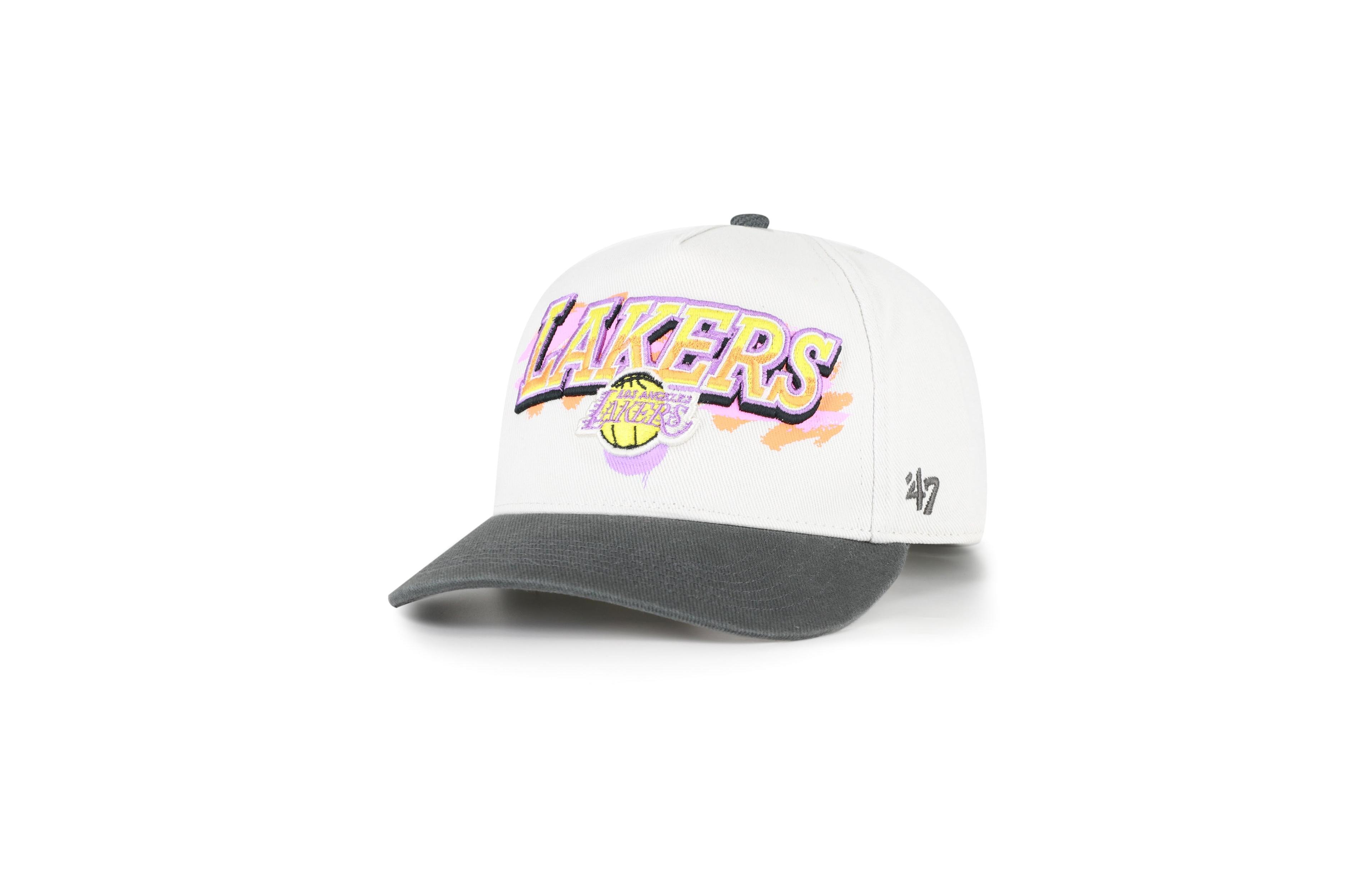 '47 Brand Men's Cream/Black Los Angeles Lakers City Paint Hitch Adjustable Hat