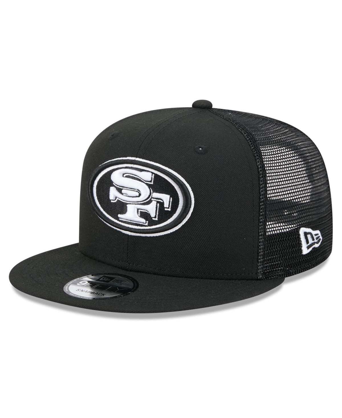 New Era Men's Black/White San Francisco 49ers 9FIFTY Snapback Trucker Hat - Black, White