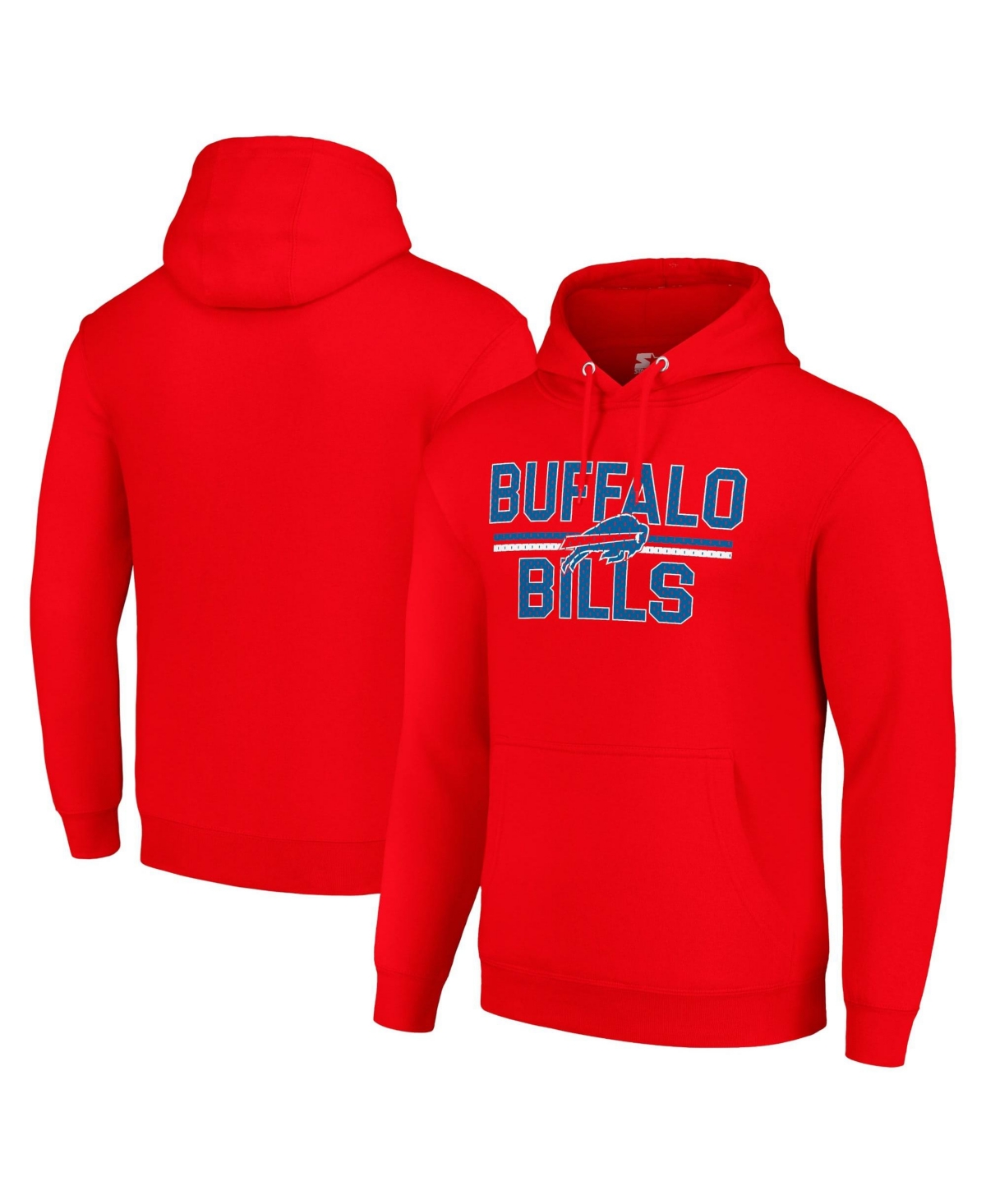 Starter Men's and Women's Red Buffalo Bills Team Mesh Print Graphic Tri-Blend Pullover Hoodie - Red