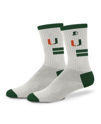 Men's and Women's Cream Miami Hurricanes Premiere Cushioned Crew Socks