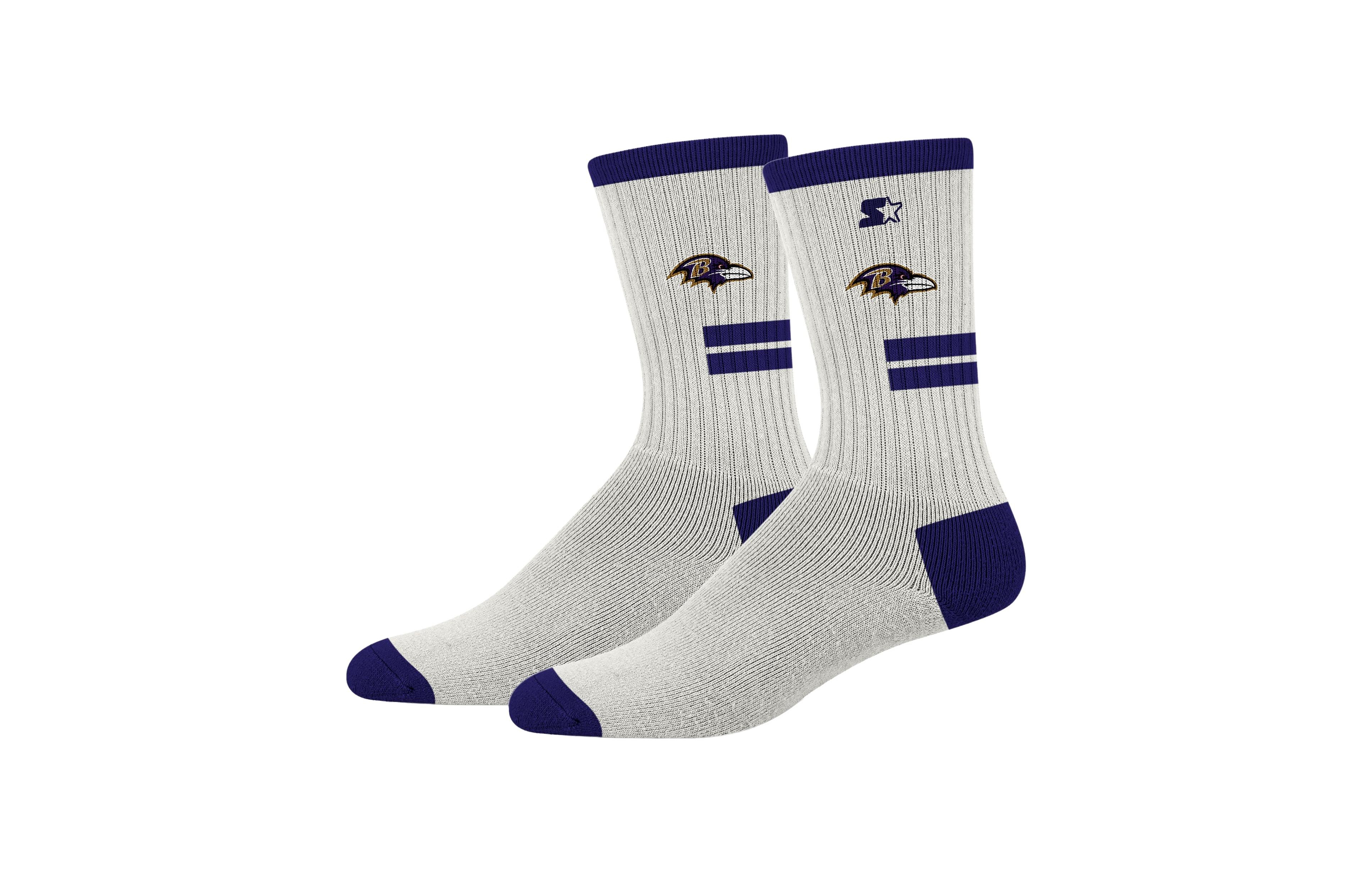 Starter Men's and Women's Cream Baltimore Ravens Premiere Cushioned Crew Socks