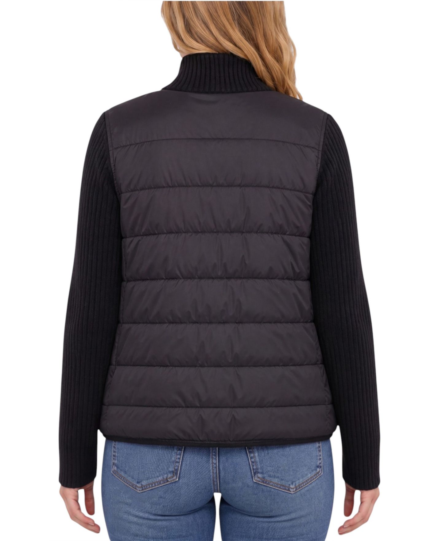 Женская куртка Liverpool Los Angeles Zip-Front Quilted Mock-Neck, цвет: Чёрный — фото 3