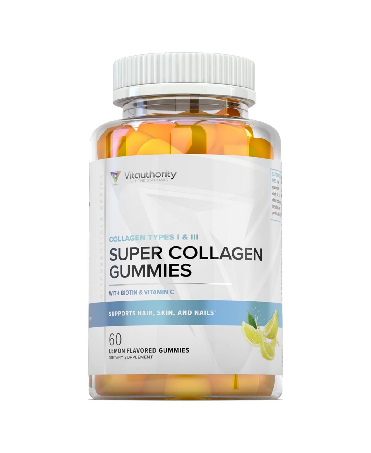 Vitauthority Super Peptide Gummies, Hydrolyzed Type I & Iii Peptides, Tropical Flavor, Pectin-Based, Gluten-Free, Non-gmo