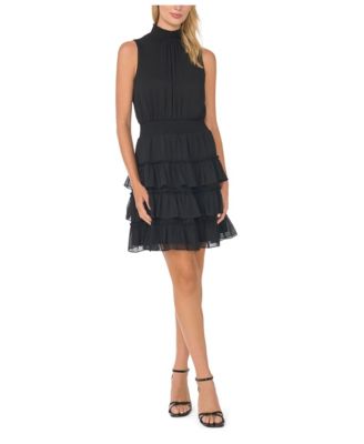 Women's Mock-Neck Tiered-Ruffle Dress