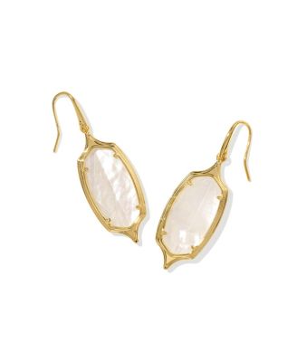 Imitation Pearl Crystal Frame Drop Earrings