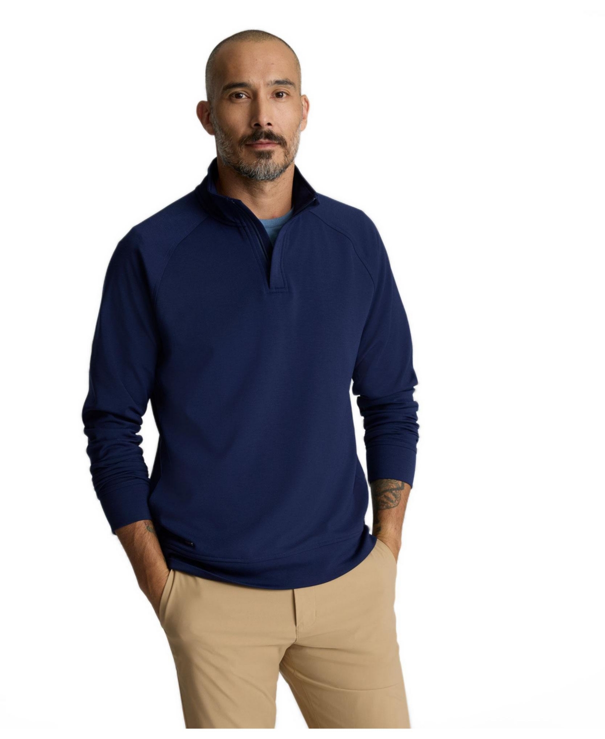 UNTUCKit Men's Mason Mock-Neck Quarter-Zip Pullover