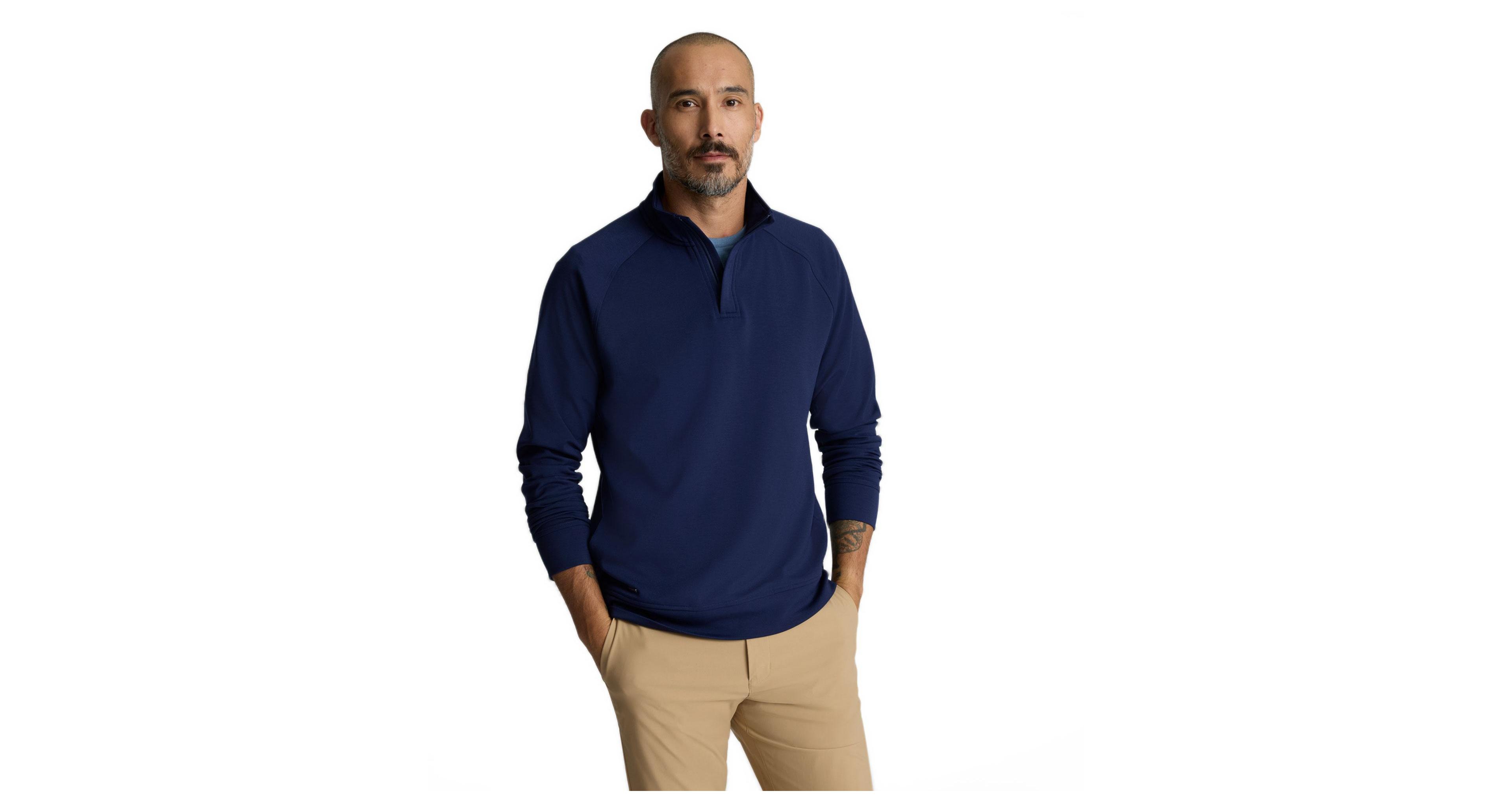 UNTUCKit Men's Mason Mock-Neck Quarter-Zip Pullover
