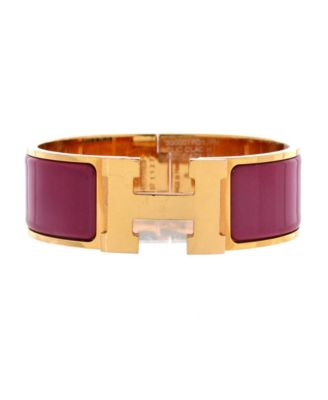 Herm&egrave;s Women's Gold-Tone Enamel Clic H Bracelet
