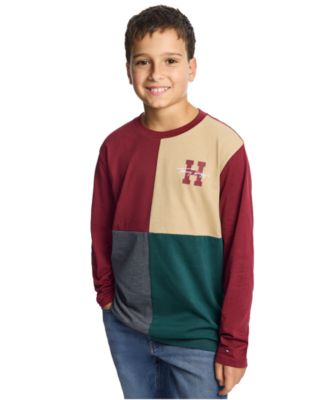 Boys' 8-20 Quad Pieced Long-Sleeve Graphic Colorblock T-Shirt