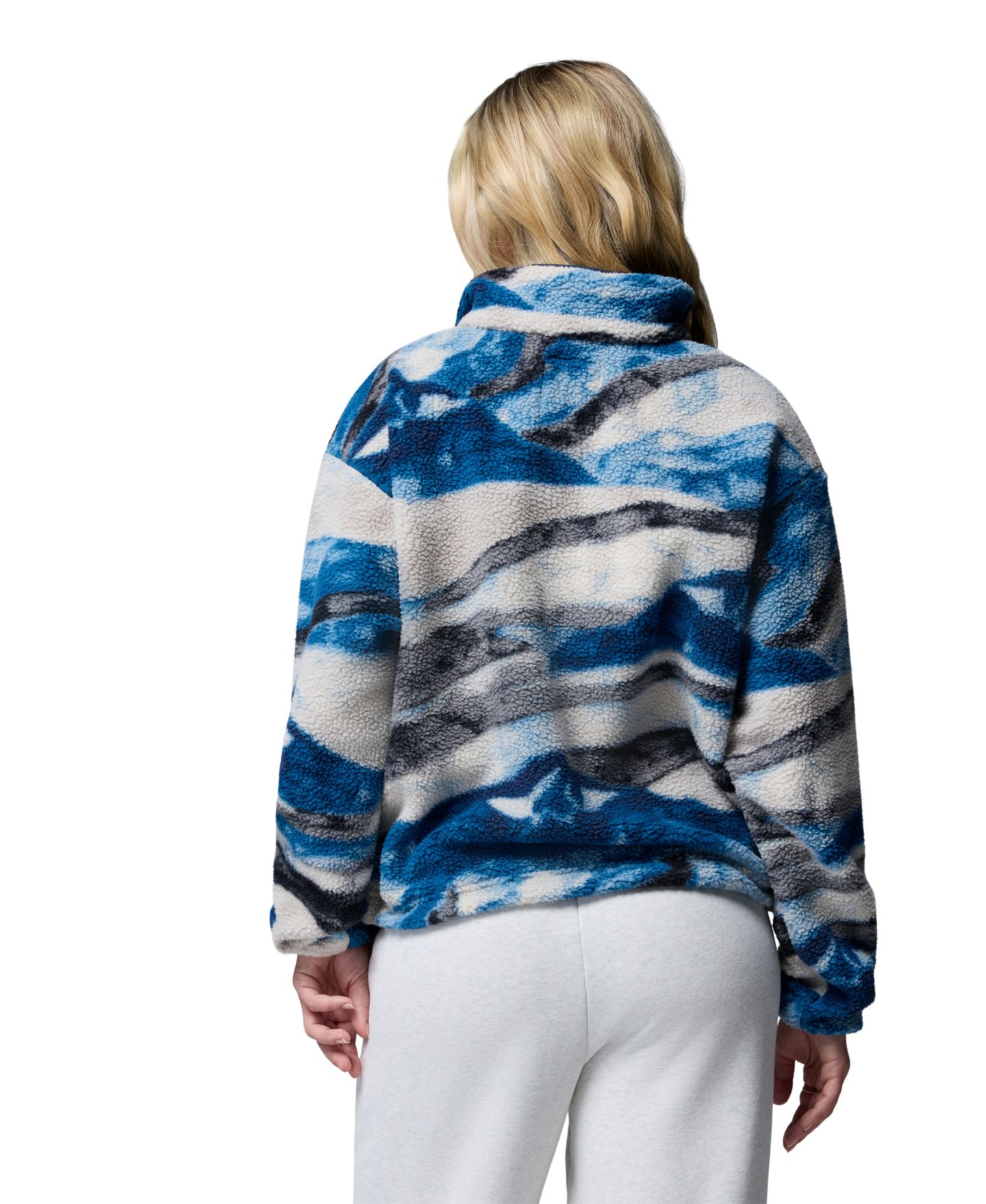 Женский топ Columbia Helvetia™ II Printed Cropped Half-Snap Fleece, цвет: Чёрный — фото 27
