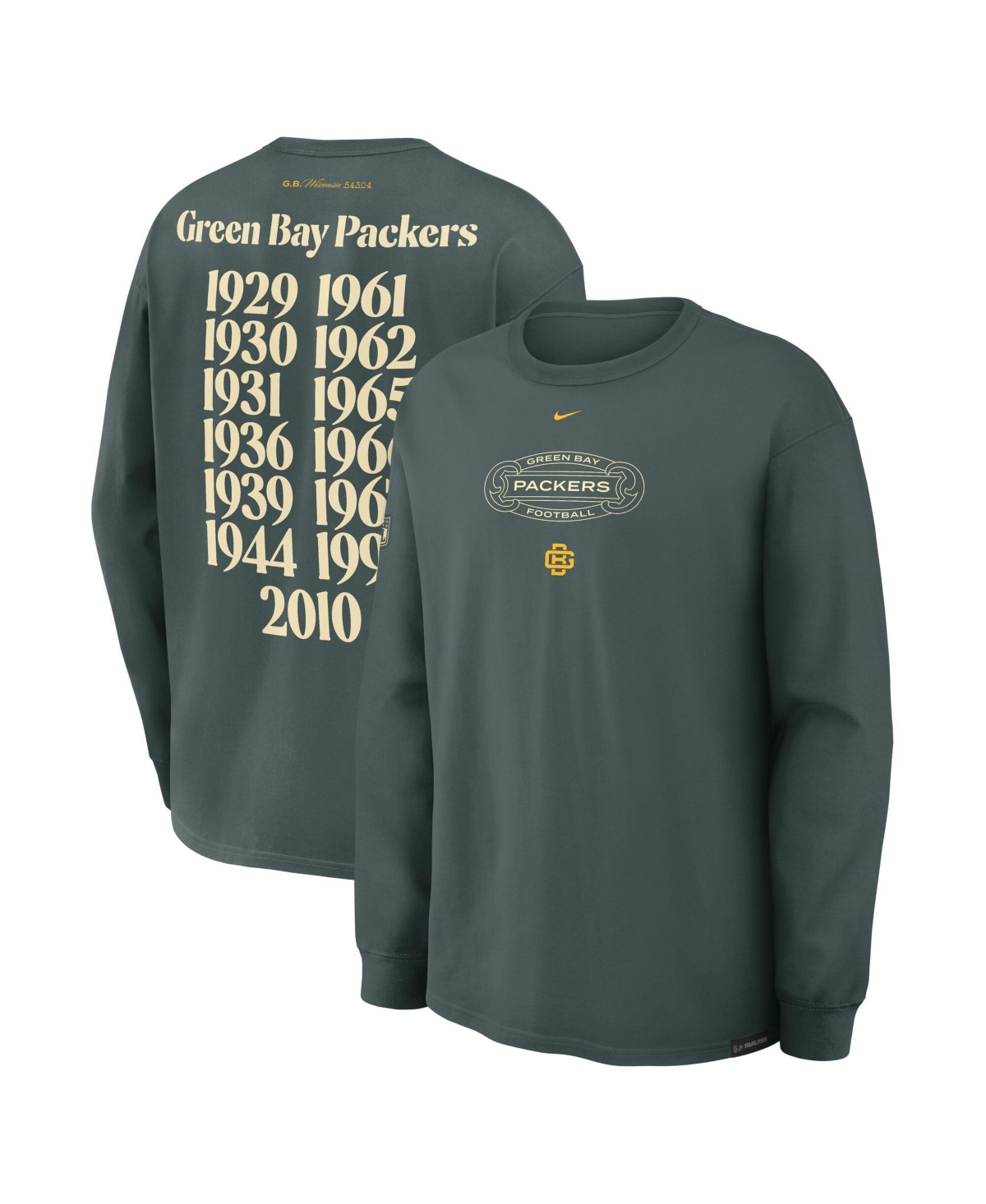 Nike Men's Green Bay Packers 2026 Rivalries Collection Max90 Long Sleeve T-Shirt
